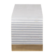 Bone Inlay Curved Waterfall Coffee Table - Grey Lines