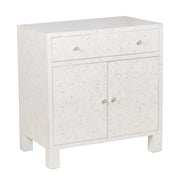 Bone Inlay Buffet / Cabinet / Oversized Bedside Table - White Geometric