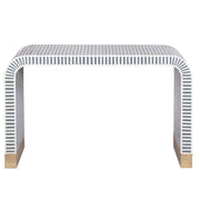 Bone Inlay Waterfall Hall Table or Side Table -  Dark Grey Lines