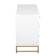 Bone Inlay 3 Drawer Chest of Drawers - White Floral