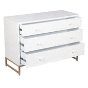 Bone Inlay 3 Drawer Chest of Drawers - White Floral