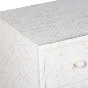 Bone Inlay Buffet 6 Drawer Chest of Drawers - White Geometric