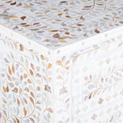 Mother of Pearl Inlay Buffet 6 Drawer Chest of Drawers - White Floral