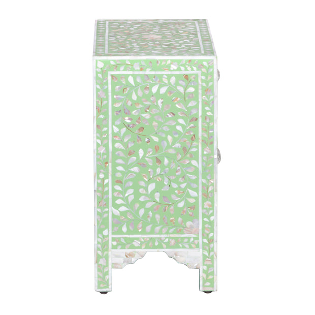 Mother of Pearl Inlay Bedside Table - Light Green