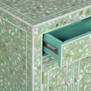 Mother of Pearl Inlay Bedside Table - Light Green