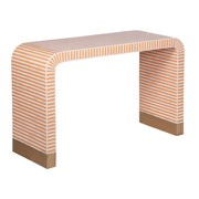 Bone Inlay Waterfall Hall Table or Side Table - Apricot