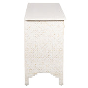 Bone Inlay 7 Drawer Chest of Drawers - White Geometric