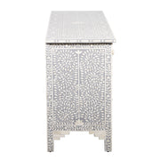 Bone Inlay 7 Drawer Chest of Drawers - Light Grey, Floral