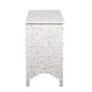 Mother of Pearl Inlay 4 Drawer Chest of Drawers - White Floral