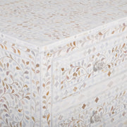 Mother of Pearl Inlay 4 Drawer Chest of Drawers - White Floral