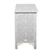 Bone Inlay 4 Drawer Chest of Drawers - Grey Floral