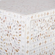 Mother of Pearl Inlay Drinks Cabinet / Buffet, White Floral