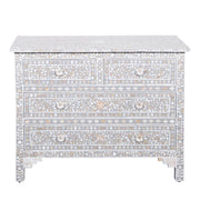 Mother of Pearl 4 Drawer Chest of Drawers - Grey Floral