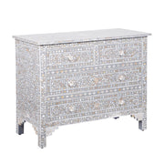 Mother of Pearl 4 Drawer Chest of Drawers - Grey Floral