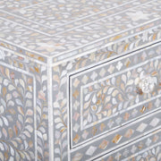 Mother of Pearl 4 Drawer Chest of Drawers - Grey Floral