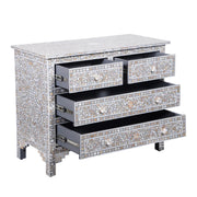 Mother of Pearl 4 Drawer Chest of Drawers - Grey Floral