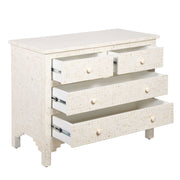 Bone Inlay 4 Drawer Chest of Drawers - White Floral