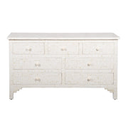 Bone Inlay 7 Drawer Chest of Drawers - White Floral