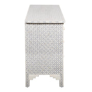 Bone Inlay 7 Drawer Chest of Drawers - Grey Geometric