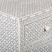 Bone Inlay 7 Drawer Chest of Drawers - Grey Geometric