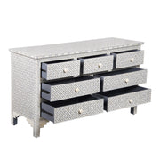 Bone Inlay 7 Drawer Chest of Drawers - Grey Geometric