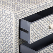 Bone Inlay 7 Drawer Chest of Drawers - Grey Geometric