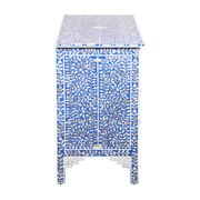 Mother of Pearl Inlay 4 Drawer Chest of Drawers - Blue Floral