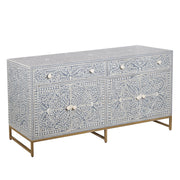 Bone Inlay Buffet - Dark Grey Floral Scroll