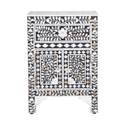 Mother of Pearl Inlay Bedside Table - Black