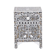 Mother of Pearl Inlay Bedside Table - Black