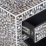 Mother of Pearl Inlay Bedside Table - Black