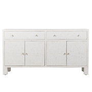 Bone Inlay Buffet Chest of Drawers - White Floral Scroll