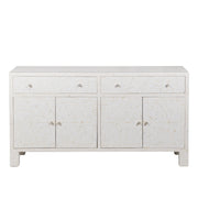 Bone Inlay Buffet Chest of Drawers - White Floral Scroll