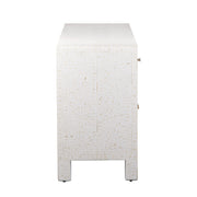 Bone Inlay Buffet Chest of Drawers - White Floral Scroll