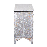 Mother of Pearl Inlay 7 Drawer Chest of Drawers - Grey Floral