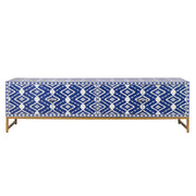 Bone Inlay Entertainment Unit / TV Stand - Indigo Blue Ikat