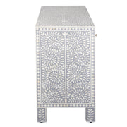 Bone Inlay Buffet Chest of Drawers - Grey Floral Scroll