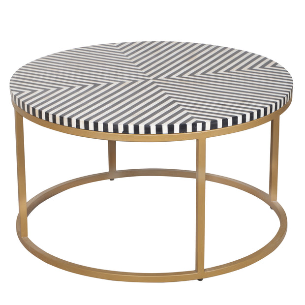 Bone Inlay Coffee Table - Zebra