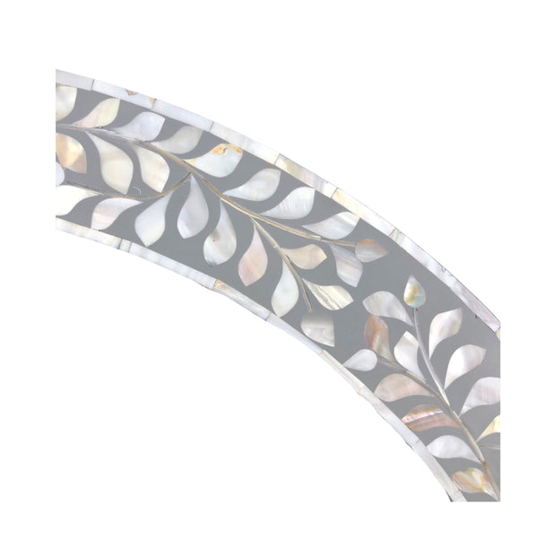 Mother of Pearl Inlay Mirror - Grey Floral