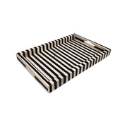 Bone Inlay Tray (Medium) - Black & White Stripe